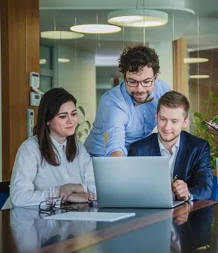 WebAnatics development team collaborating on a project